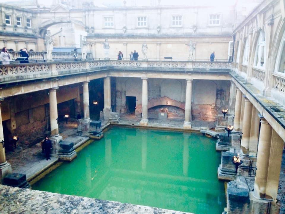 The Roman Baths in Bath, Somerset, England. A temple was constructed on the site between 60-70CE in the first few decades of Roman Britain. #romanbritain #englishhistory #britishhistory #romanbaths #archaeologicalsite