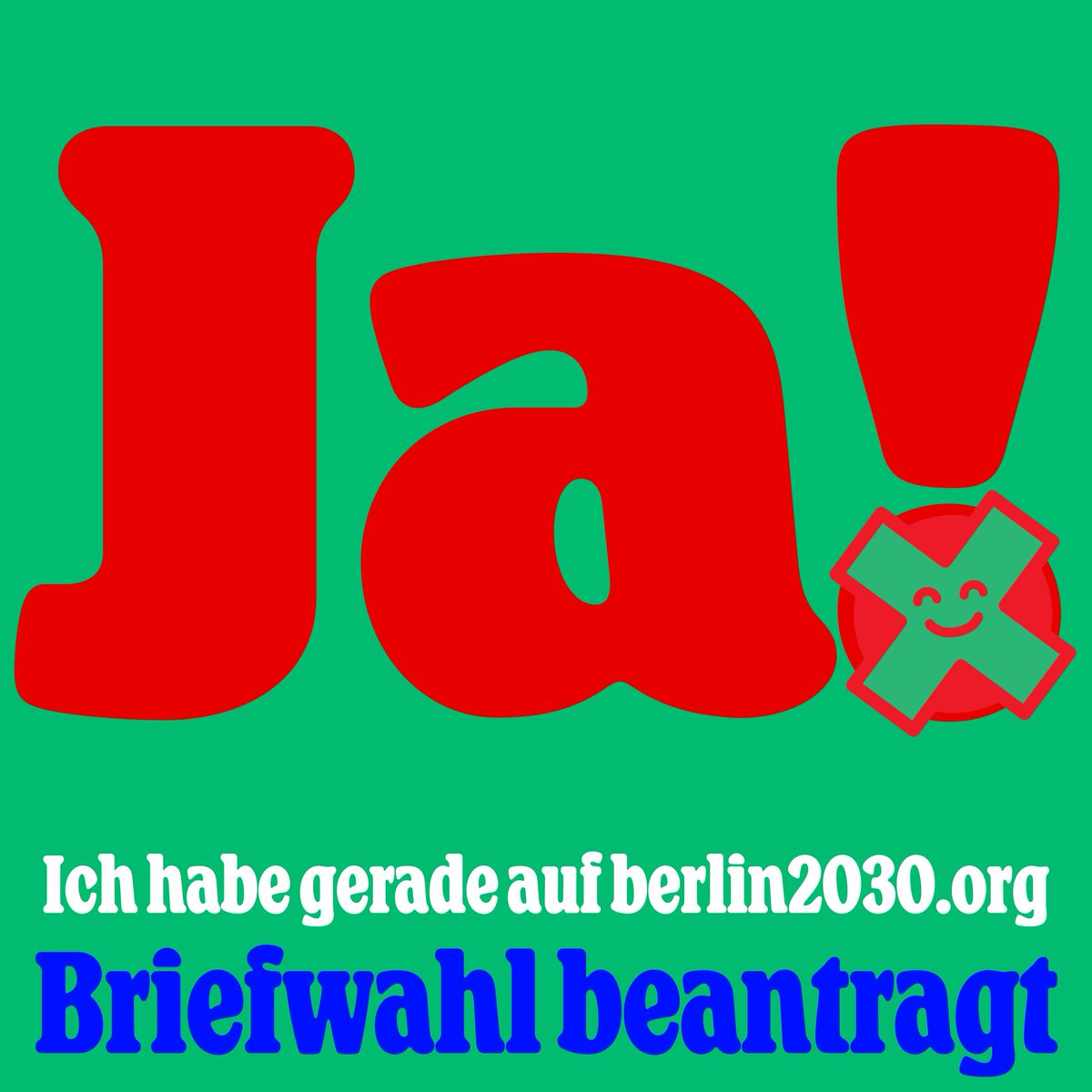 In zwei Wochen gibt es in Berlin schon wieder etwas zu entscheiden, und es ist super einfach, für den Volksentscheid Berlin Klimaneutral Briefwahlunterlagen zu beantragen. Gerade gemacht auf berlin2030.org #Berlin2030