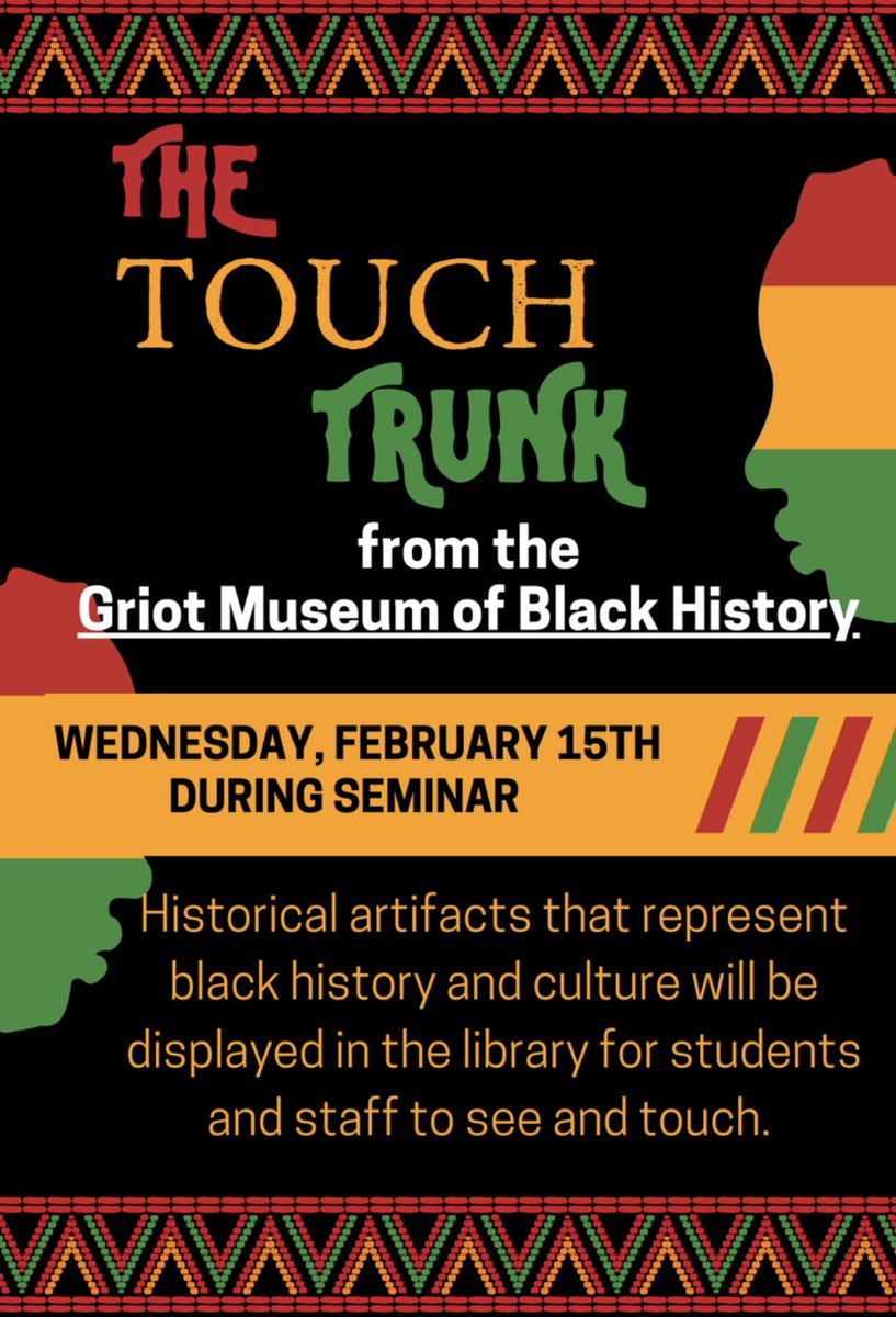 Good Afternoon Spartan Nation! In honor of Black History Month the LC is displaying historical artifacts that represent black history and culture this week. Come down anytime throughout the week or sign up to view the exhibit during seminar!