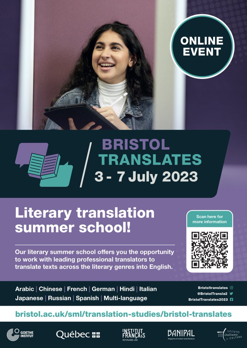 Just over 2 weeks remaining to apply for a bursary for Bristol Translates.

Don't miss this opportunity to work with outstanding &amp; award-winning tutors in 9 languages. Your language(s) not listed? There is a multi-language workshop with <a href="/danielhahn02/">Daniel Hahn</a>

Apply by 28 February!