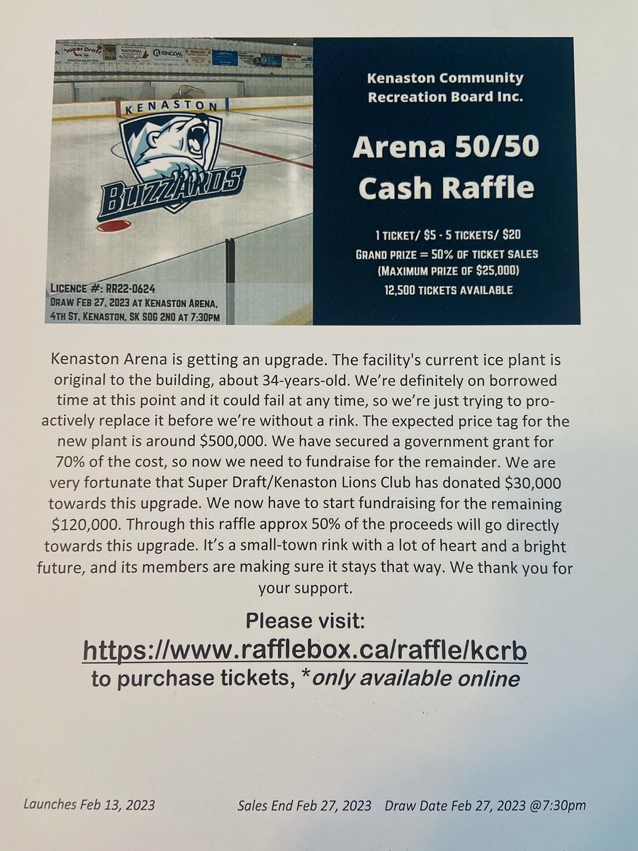Support our arena upgrade!!

rafflebox.ca/raffle/kcrb