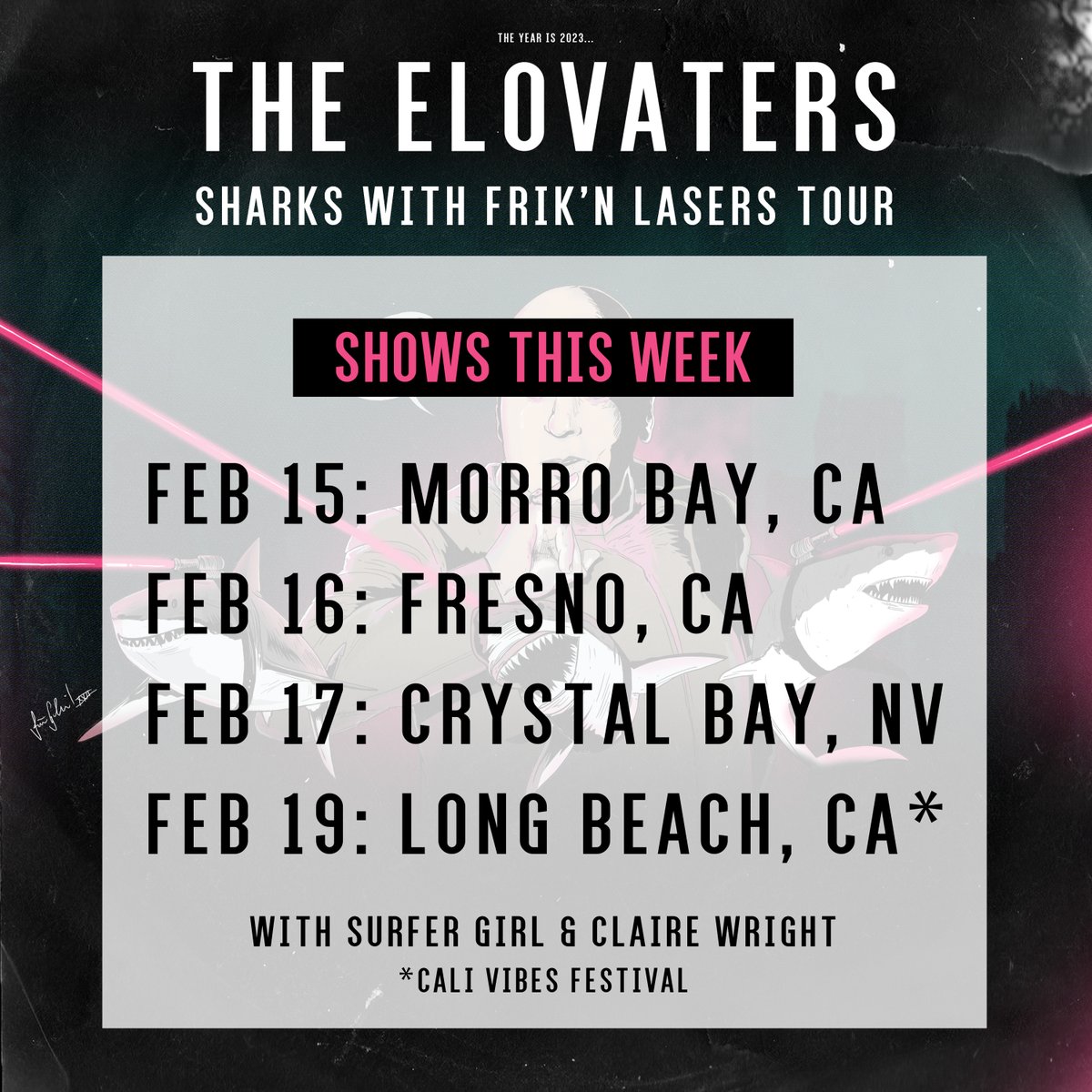 TheElovaters's tweet photo. Week 3 starts NOW!! Where will we see you?
* with @surfergirlmusic , @clairewright
^Supporting @TheMovementVibe
#theelovaters #sharkswithfrickenlasers #tour #concert #livemusic #allherfavoritesongs #AHFS #california #nevada #arizona #utah #colorado https://t.co/csJKfbqr67