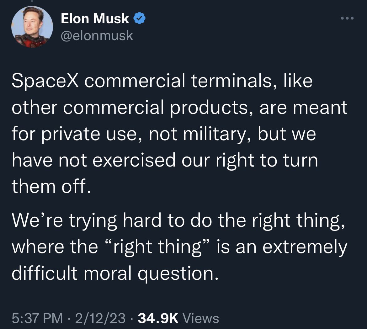 angelpromotion_'s tweet photo. It isn’t difficult. He’s turning it off for the #Ukraine military, which helps the murderous, #rapacious, #torturing, child-enslaving, #Russian, invading orcs inflict more misery & destruction on a populace. Sleep well with your billions. #ElonMusk #VladimirPutin #Starlink https://t.co/WaaYm1byyA