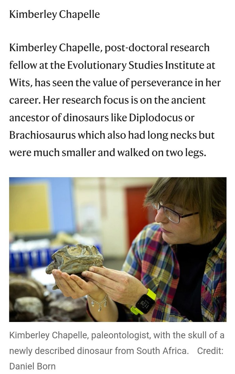 I'm a tad late to #WomenInScience Day. Nevertheless, I'm very grateful to have been featured in <a href="/Nature/">nature</a> Africa's article on Breaking Down Barriers. I am proud to know and to be surrounded by so many great scientists! 💪👩‍🔬🔬🦕🤩🥳
Give it a read: nature.com/articles/d4414…