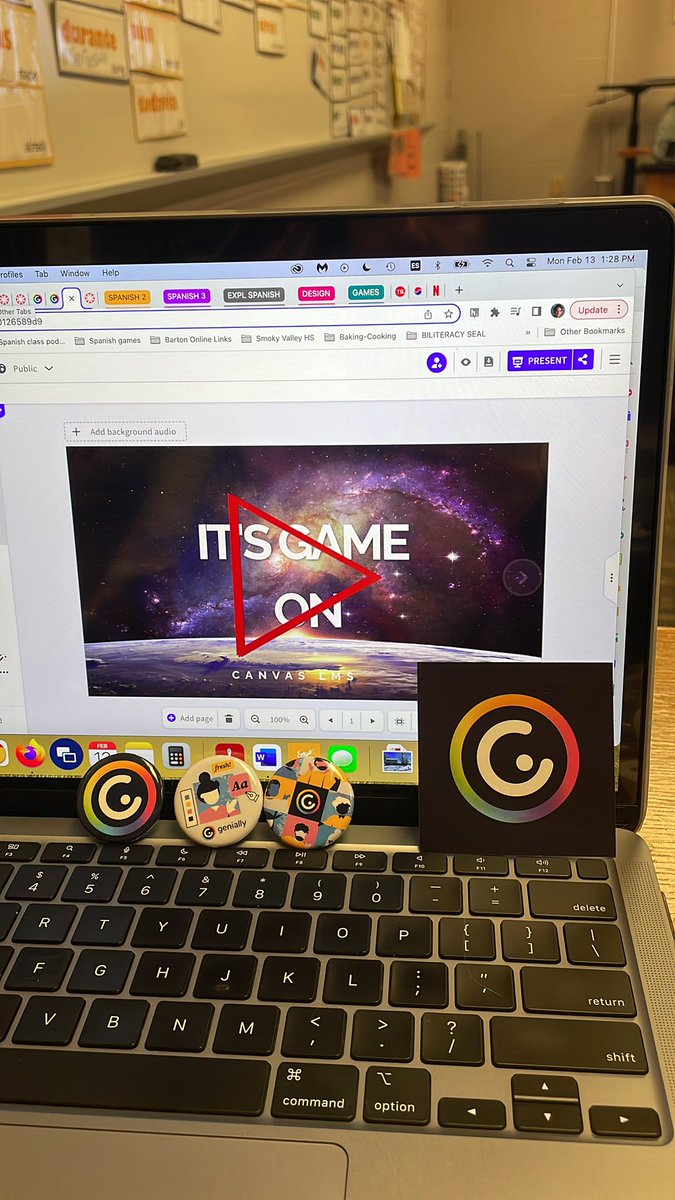 gironesdietz's tweet photo. Looking forward to present @mace_ks with @genially support. Excited to share what #Genially can do for you and your students on #CanvasLMS and in the classroom. Thank you @Conchircabello for the pins to share with the attendants! https://t.co/UrdJcJcgaj