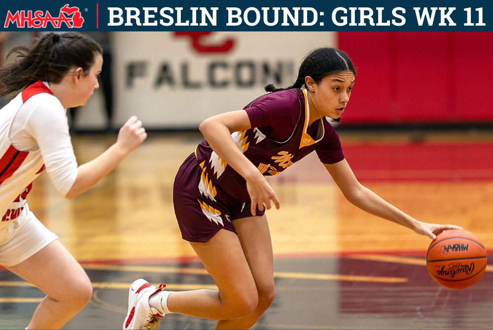 MHSAA's tweet photo. 🏀𝙱𝚁𝙴𝚂𝙻𝙸𝙽 𝙱𝙾𝚄𝙽𝙳: 2022-23 Girls Report Week 11 >> https://t.co/FNpD4s3NrE
@mistudentaid #basketball #week11 #checkitout #MHSAA https://t.co/detncUgdip