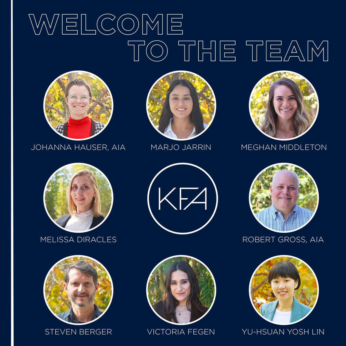 We have lots of new KFAers to introduce! Welcome to the team!