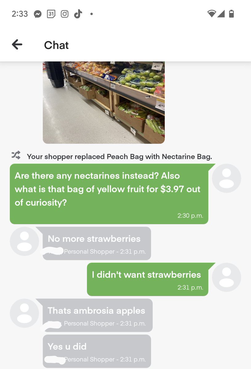 My Instacart shopper is trying to gaslight me 😂 #instacart #instacartshopper