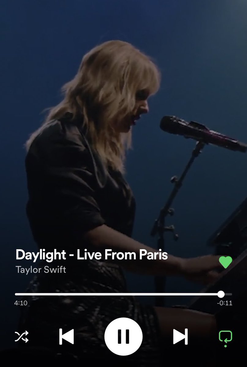 @taylornation13 Maybe you ran with the wolves and refused to settle down maybe I’m listening to the #LoverLiveFromParis  💕🥺