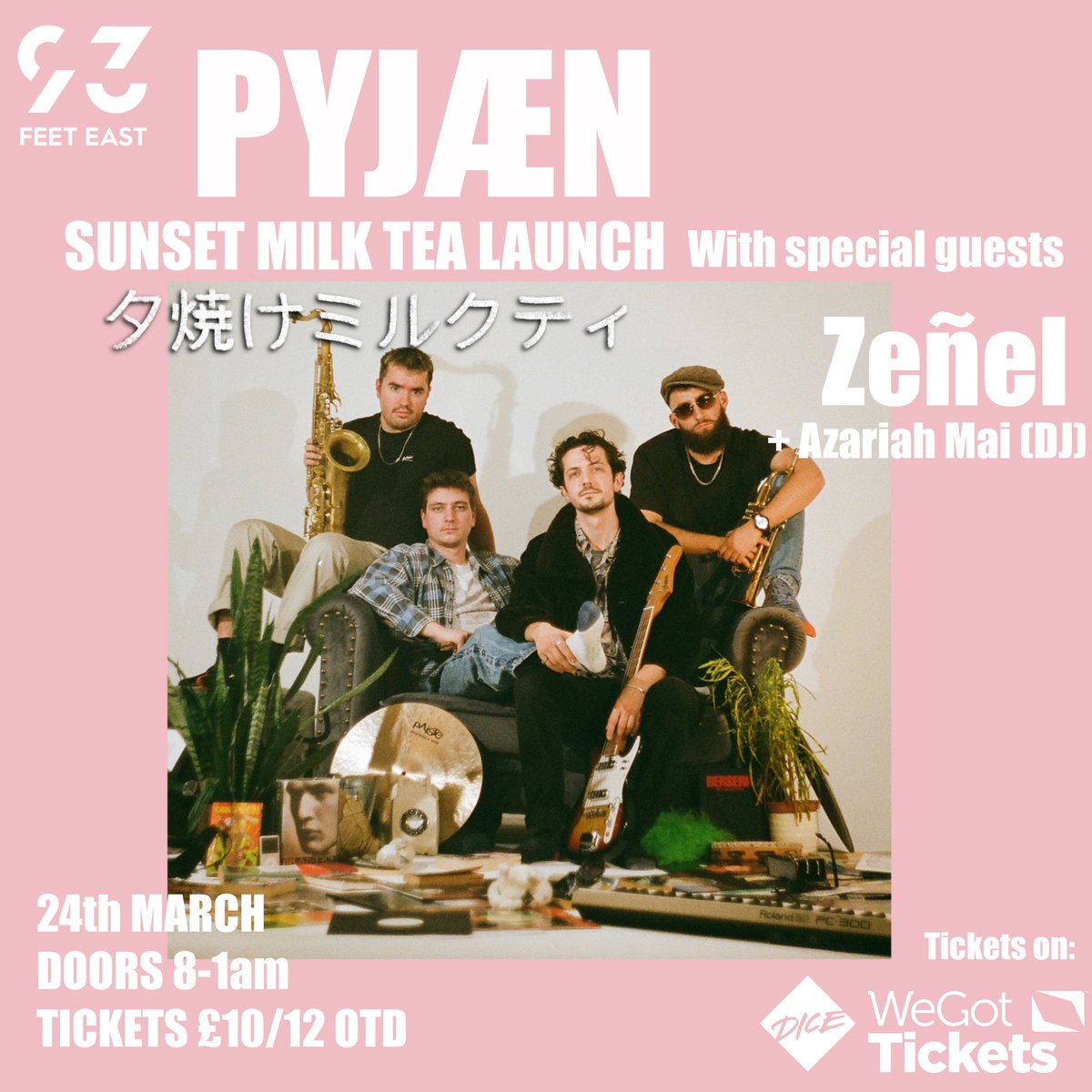 EP LAUNCH 24th March !! @93FeetEast with @zenelmusic @azariah_sheeley and other guests to be announced 👀 tickets 👉link.dice.fm/QpVz3bKpoxb 
.
.
.
#music #gigs #jazz #londonjazz #eplaunch #bricklane #party #pyjaen #rock #fusion