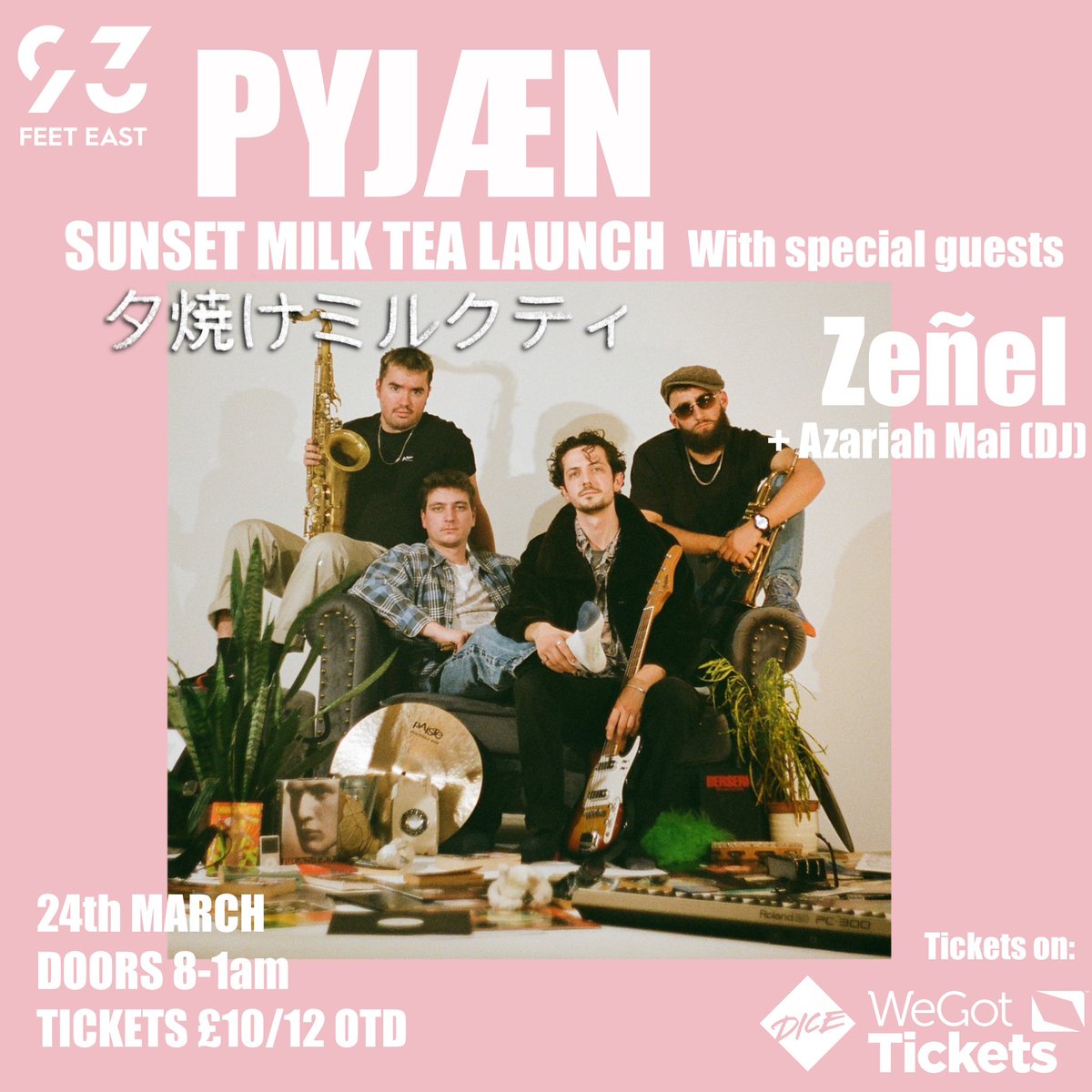 EP LAUNCH 24th March !! <a href="/93FeetEast/">93FeetEast</a> with <a href="/zenelmusic/">Zeñel</a> <a href="/azariah_sheeley/">Azariah Mai</a> and other guests to be announced 👀 tickets 👉link.dice.fm/QpVz3bKpoxb 
.
.
.
#music #gigs #jazz #londonjazz #eplaunch #bricklane #party #pyjaen #rock #fusion