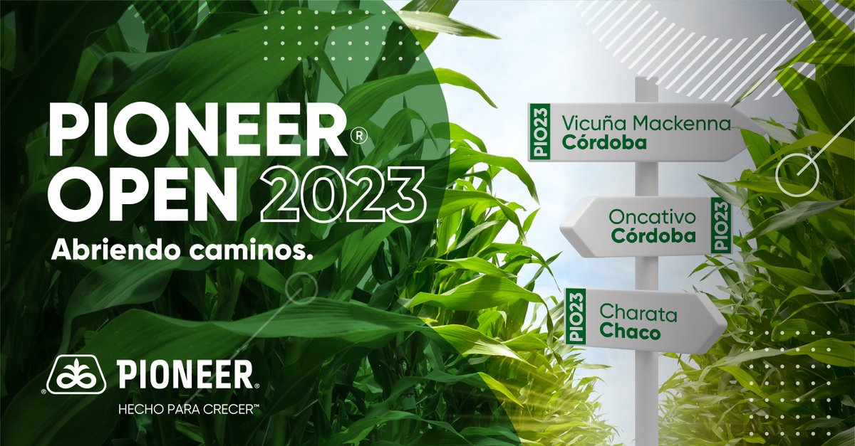 Se acercan los Pioneer Open 2023, un evento con la mejor genética en semillas de soja y maíz, las últimas novedades en tecnología y todo sobre el Sistema Enlist® para Soja y Maíz.

🗺️ Todos los caminos conducen a Pioneer Open 2023.
 
¡Estate atento! Ya comienza el recorrido