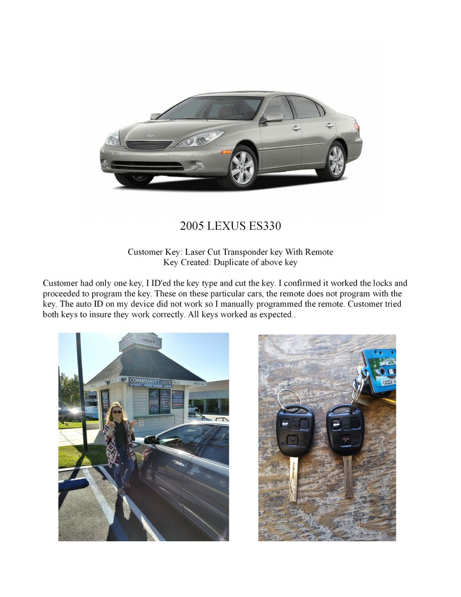 Programmed Lexus Key , another happy customer! Call today for more info on your car key needs 1 - 714-777-6132 #locksmithnearme #carkeys #replacementkeys #locksmith #programmedkeys #keyprogramming #lexuskeys #lexus .