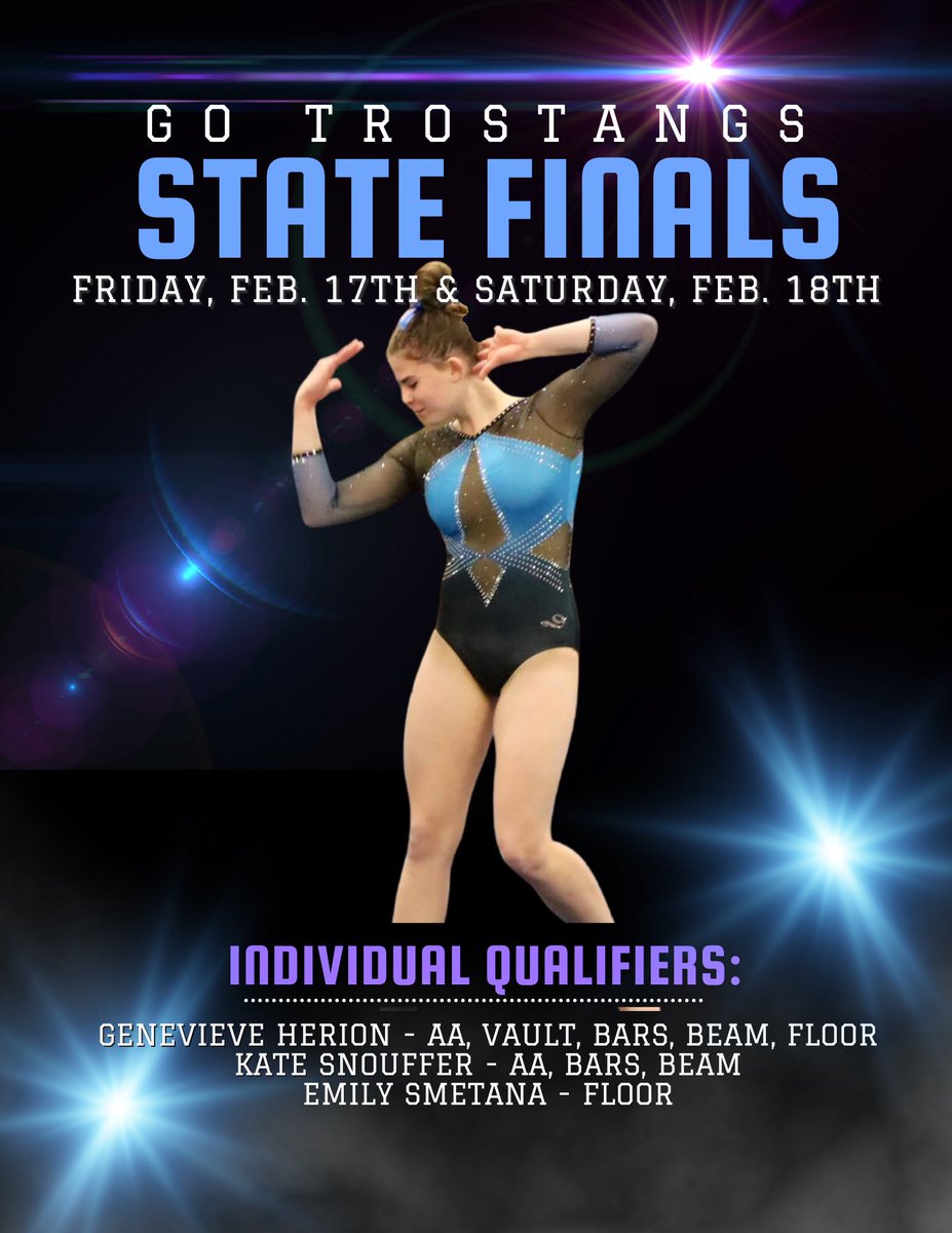 DgGymnastics's tweet photo. Come cheer on the Trostangs at State at Palatine High School on Fri. and Sat. @ 2pm. The team qualified to compete for a team title and our individual qualifiers will compete for a spot on the podium.
-
#OneTeamOneDream #StrongerTogether #Hungry #GoTrostangs #DGSSports #WeAreDGN https://t.co/CwcGCkzBu8