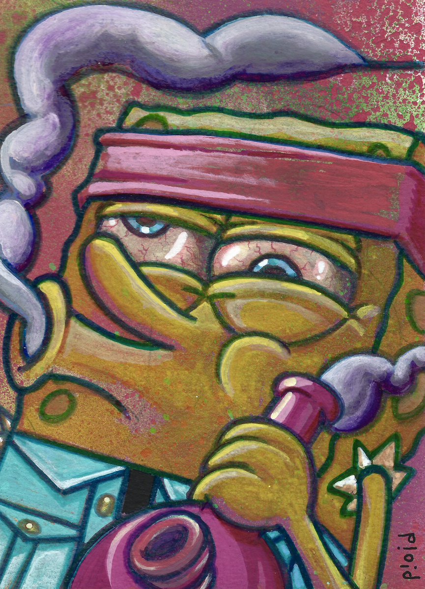 PloidArt's tweet photo. Just mailed out these fun @SpongeBob/@cheechandchong mashups for the @DopestArtShow in Chicago this weekend. Locals go check it out @AvondaleBowl! https://t.co/zK9A3TZk5B