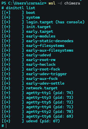 nunixtech's tweet photo. @diddledani remember some time ago, we played with @ChimeraOS_Linux on WSL?

Thanks to the "systemd" property (which actually launches /bin/init), here's the latest rootfs with dinit working.

@bitcrazed BSD userland on WSL, something you might like 😇

The *nix Corsair 🏴‍☠️ https://t.co/4XeeXd6HKE