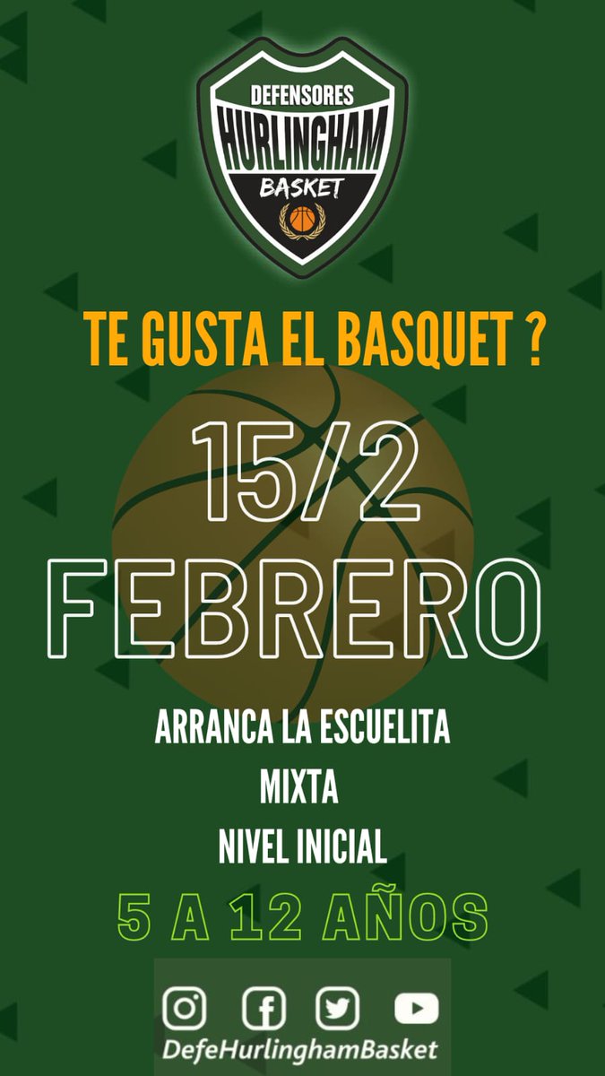 Este miércoles arrancamos con la escuelita de Basquet! 
👉 Te esperamos 17:30hs!