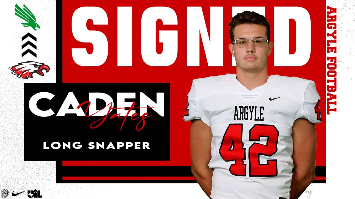 Argyle Football (@argylegridiron) on Twitter photo Argyle โ--> Denton, TX
Congratulations to Caden Yates on his signing with <a href="/MeanGreenFB/">UNT Football</a>!
#DNA
@Argyleisd I @Argylesports I <a href="/TheTalon/">TheBestTalon</a> Argyle โ--> Denton, TX
Congratulations to Caden Yates on his signing with <a href="/MeanGreenFB/">UNT Football</a>!
#DNA
@Argyleisd I @Argylesports I <a href="/TheTalon/">TheBestTalon</a>