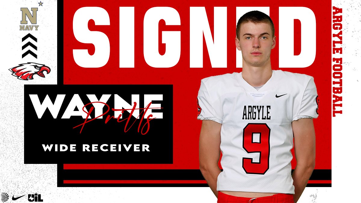 Argyle Football (@argylegridiron) on Twitter photo Argyle โ--> Annapolis, MD
Congratulations to Wayne Pritts on his signing with <a href="/NavyFB/">Navy Football</a>!
#DNA
<a href="/Argyleisd/">Argyle ISD</a> I <a href="/Argylesports/">Argyle Eagles Booster Club</a> I <a href="/TheTalon/">TheBestTalon</a> Argyle โ--> Annapolis, MD
Congratulations to Wayne Pritts on his signing with <a href="/NavyFB/">Navy Football</a>!
#DNA
<a href="/Argyleisd/">Argyle ISD</a> I <a href="/Argylesports/">Argyle Eagles Booster Club</a> I <a href="/TheTalon/">TheBestTalon</a>