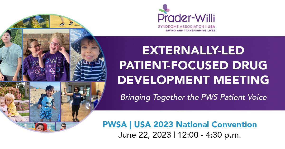 PWSAUSA's tweet photo. We have the incredible opportunity to bring together the PWS patient voice at PWSA | USA's 37th National Convention during the FDA Externally-Led Patient-Focused Drug Development Meeting (EL-PFDD). What is the EL-PFDD and how can YOU attend? Find out at https://t.co/0BZZS0RyJ6. https://t.co/a0EVxNaDUM