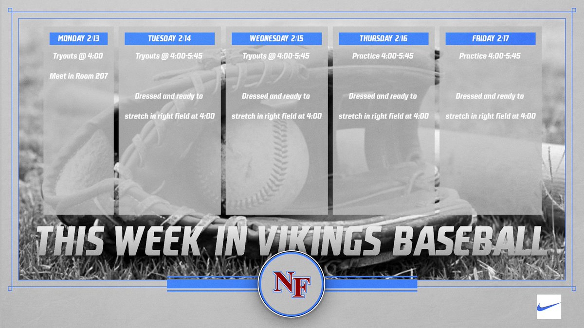 NoFo_Baseball's tweet photo. Check out this week's practice schedule. https://t.co/UAnze3YNq3