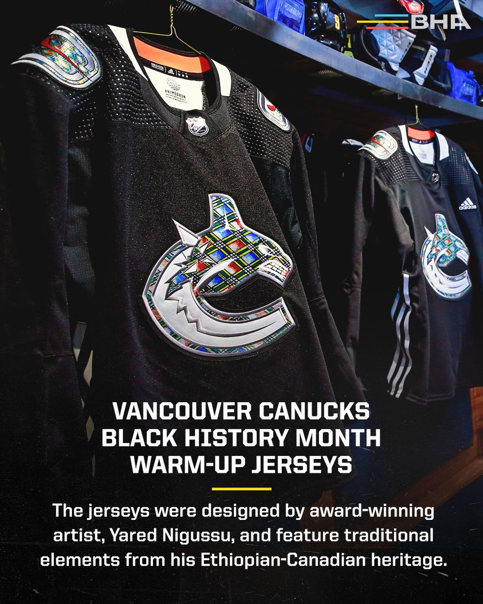 NHL on X: How about those @Canucks Black History Month warmup
