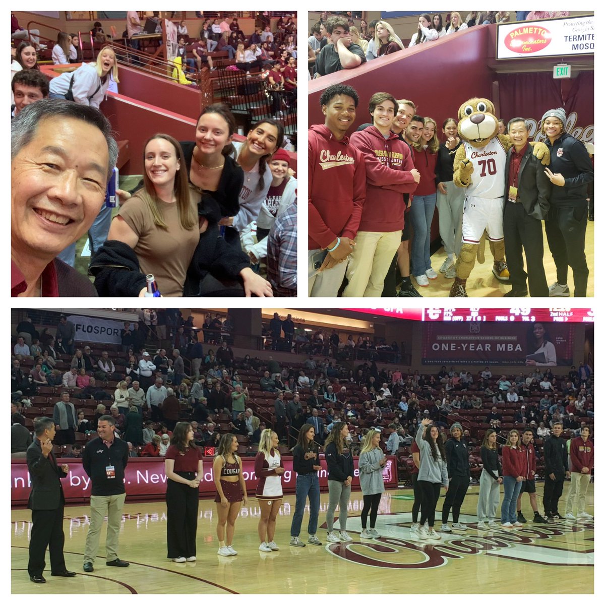 Andrew T. Hsu (@cofchsu) on Twitter photo Great first half at <a href="/CofCBasketball/">Charleston Basketball</a> game tonight as <a href="/CofCSports/">#TheCollege 🌴</a> celebrate our fans, our teams and our top academic student-athletes. Go Cougars! Great first half at <a href="/CofCBasketball/">Charleston Basketball</a> game tonight as <a href="/CofCSports/">#TheCollege 🌴</a> celebrate our fans, our teams and our top academic student-athletes. Go Cougars!