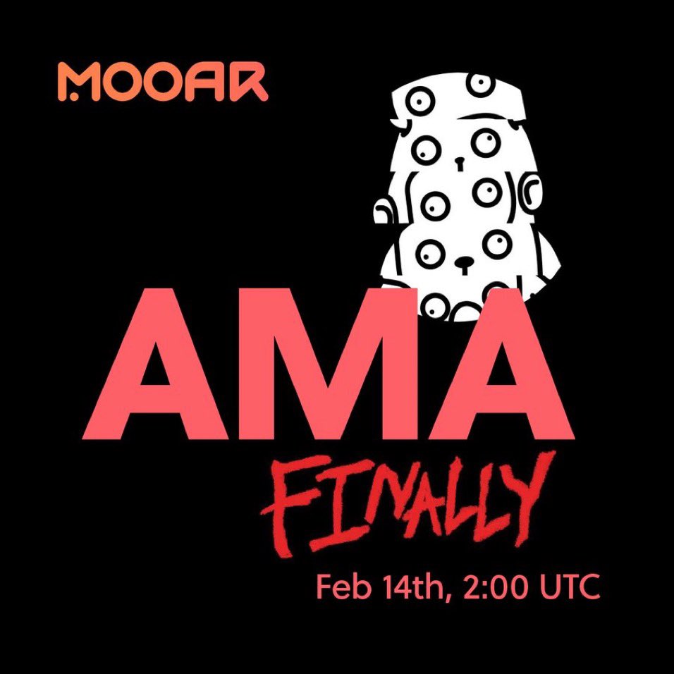 Stay tuned animals. Upcoming Space on Feb 14th 2am(utc) with Mooar. This is the first time you hear the voice of a dead animal.

"Finally..."

#MOOAR #MooarS2