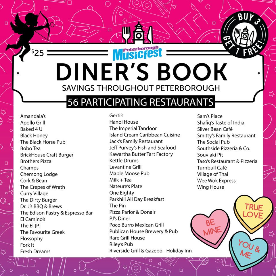 Lansdowne Place (@lansdowneplace) on Twitter photo Treat yourself or your Valentine! 💘 Support <a href="/PtboMusicfest/">Peterborough Musicfest</a> & enjoy nearly $600 in savings when you dine local at 56 participating restaurants.
Diner’s Books are available for $25 at our Guest Services kiosk. Buy 3, Get 1 FREE! 💕 🤍 Treat yourself or your Valentine! 💘 Support <a href="/PtboMusicfest/">Peterborough Musicfest</a> & enjoy nearly $600 in savings when you dine local at 56 participating restaurants.
Diner’s Books are available for $25 at our Guest Services kiosk. Buy 3, Get 1 FREE! 💕 🤍