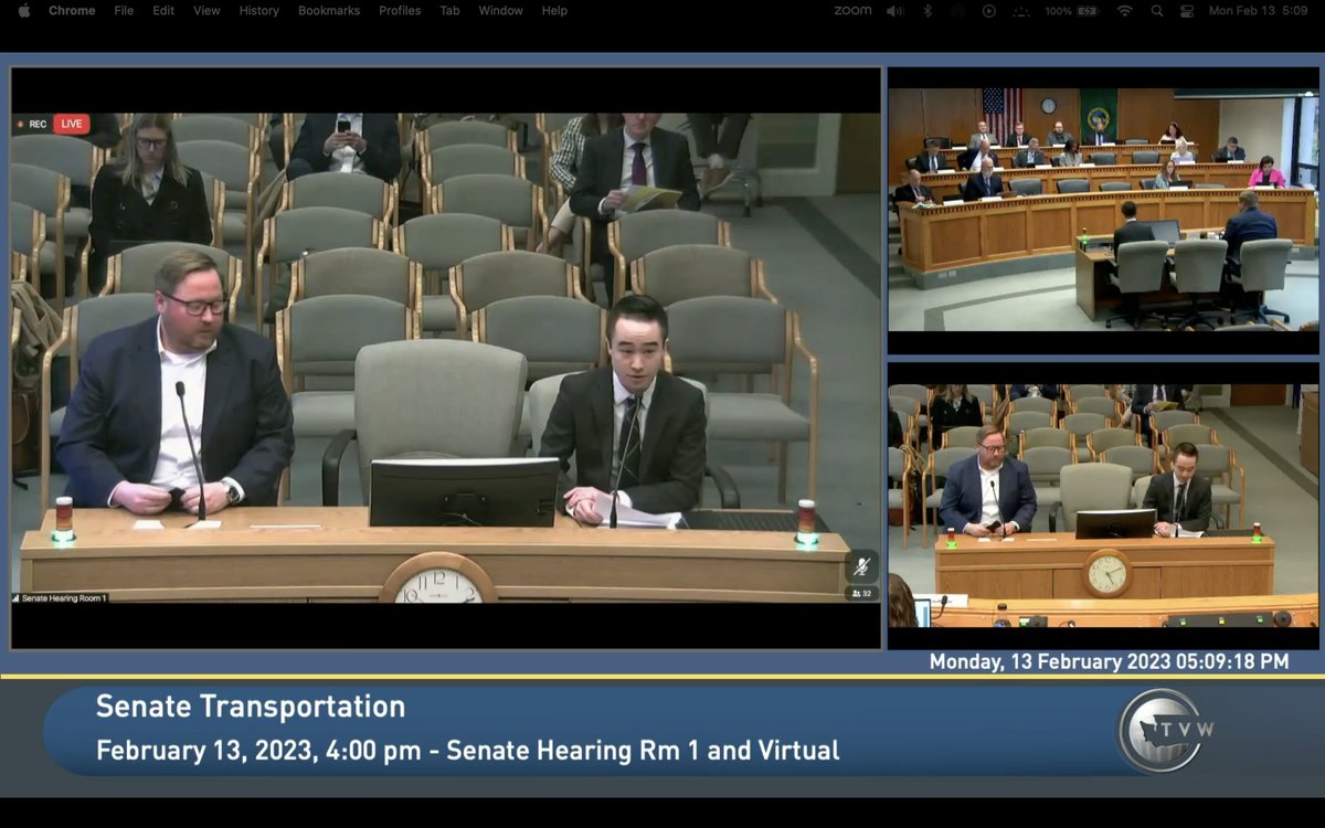 We're hearing testimony on SB 5383 to repeal jaywalking. [#FreeToWalkWA]

Per <a href="/ethan2sea/">Ethan C. Campbell</a>'s research for us,
- 10-30% result in a ticket, 5% result in an arrest
- Yet over 3/4 jaywalking stops have police running warrants; jaywalking enforcement is just like stop and frisk
🧵(1/)