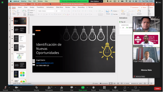 Gsopo's tweet photo. En el marco del programa "Semillero de Emprendedores" organizado por la #DITCO en la @ucatolicagye se llevaron a cabo los talleres correspondientes a la Competencia Emprendedora "Identificación de Oportunidades" facilitado por Angel Castro. https://t.co/tdGXe2byJP