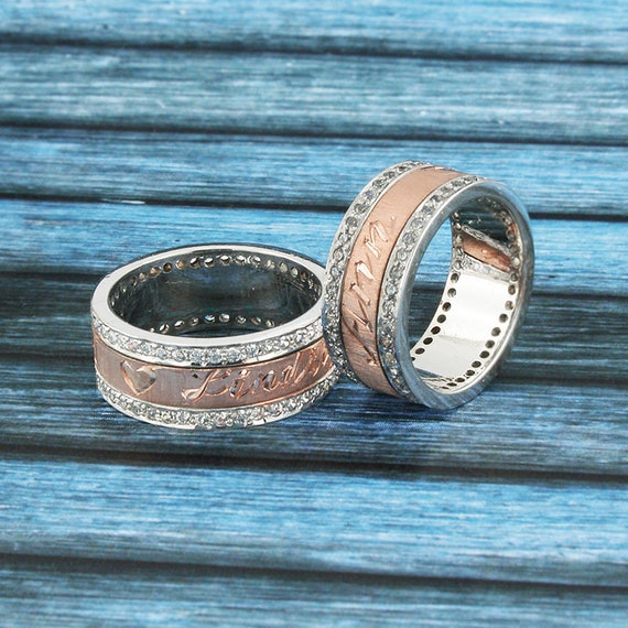 Rose Gold Plated Customized Cartouche Ring with etsy.me/2P0663q #spinningring #spinningband #weddingband #arabicnamering @etsymktgtool
