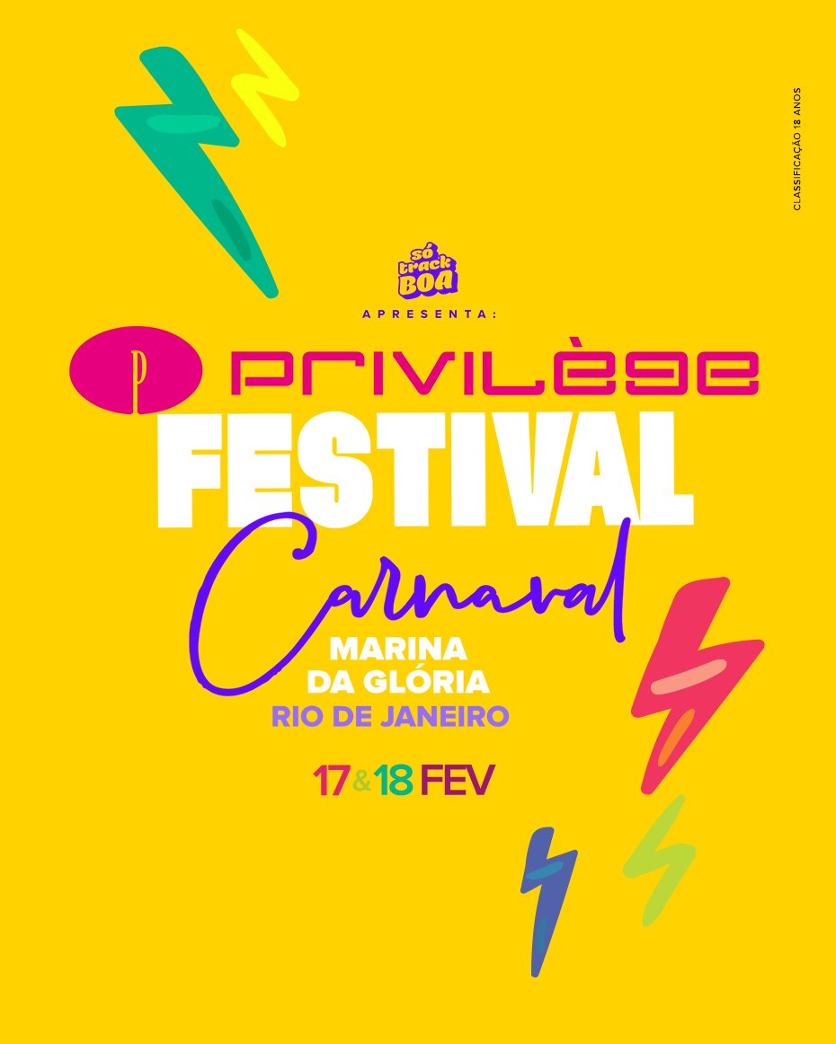 Privilege's tweet image. 🎭 PROMOÇÃO

2 sortudos + acompanhante no Privilège Festival

⚠️ Regras:
- Retweet e like nesse tweet
- siga o Privilège e @sotrackboa 

Anúncio quarta:

🚨 Um passaporte será sorteado e o segundo vencedor será a PRIMEIRA pessoa q responder o tweet do resultado parcial na quarta