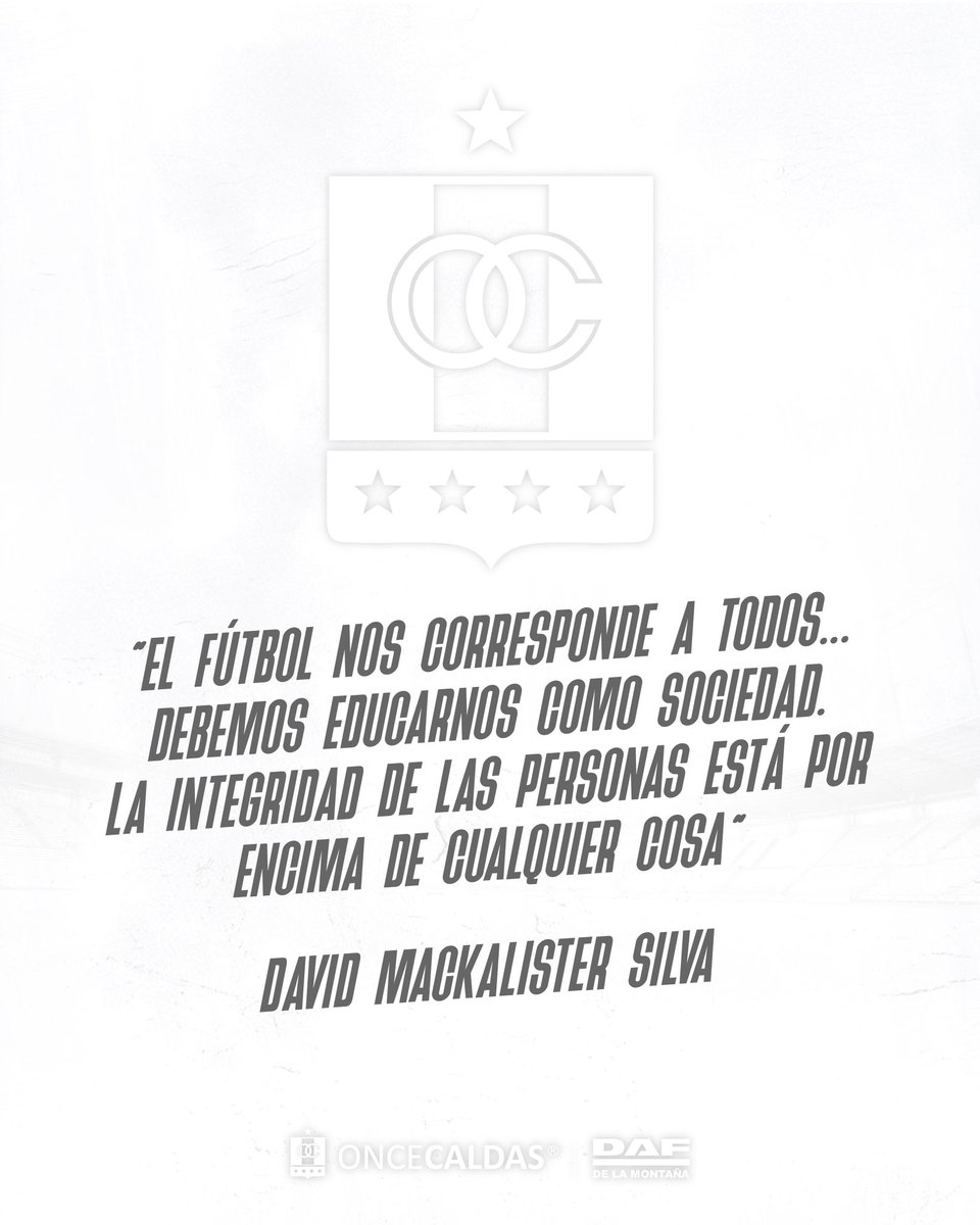oncecaldas's tweet photo. Hoy, dejamos a un lado los colores para vivir el fútbol en paz ⚽️🏟️ https://t.co/7Hwnt83liY