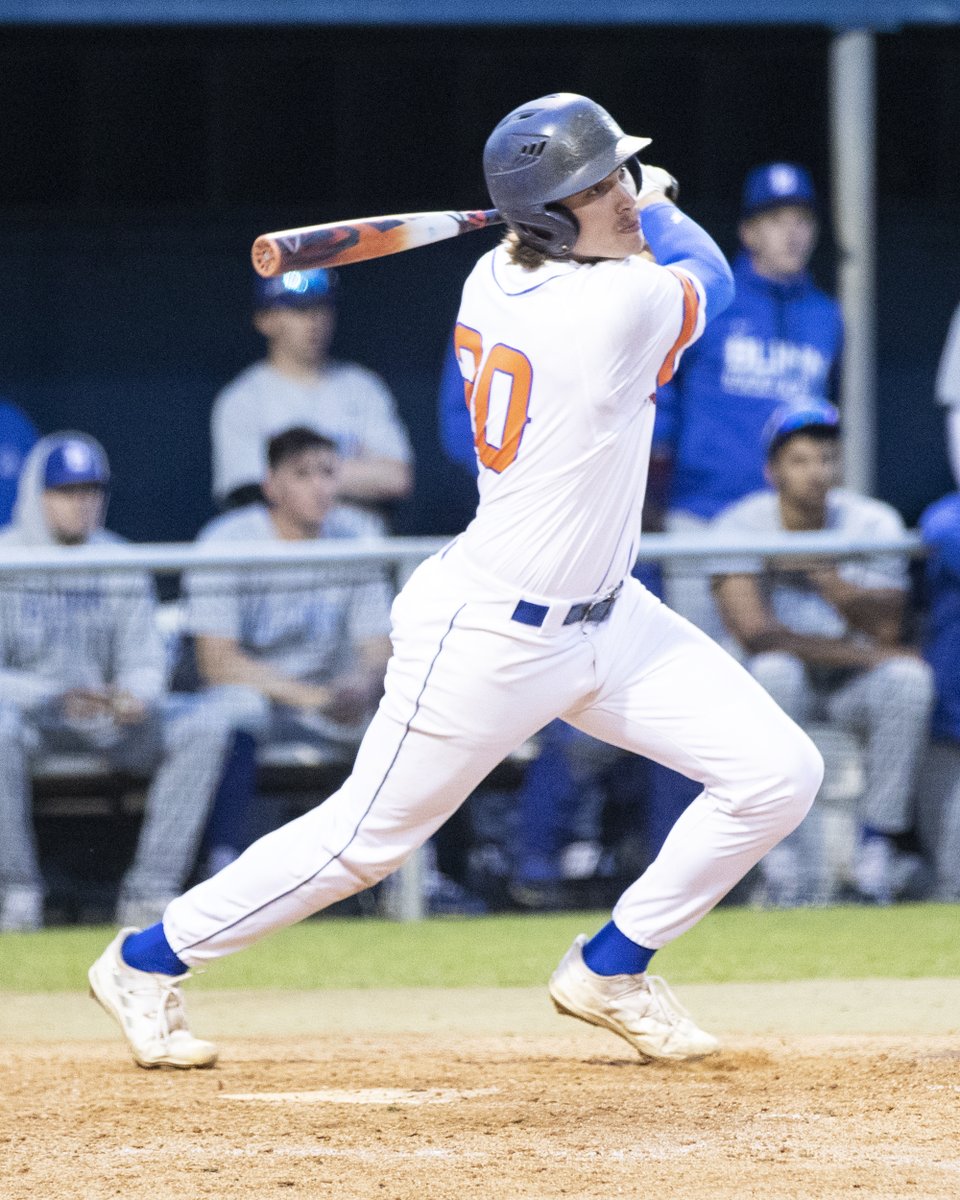 ACAthletics's tweet photo. AC's Sam Hardcastle set off a celebration with his walk-off hit on Monday, giving the Roadrunners a 6-5 win over Blinn College at Poland Field. @angelinacollege @RunnersBSB https://t.co/8lLkrye9Db