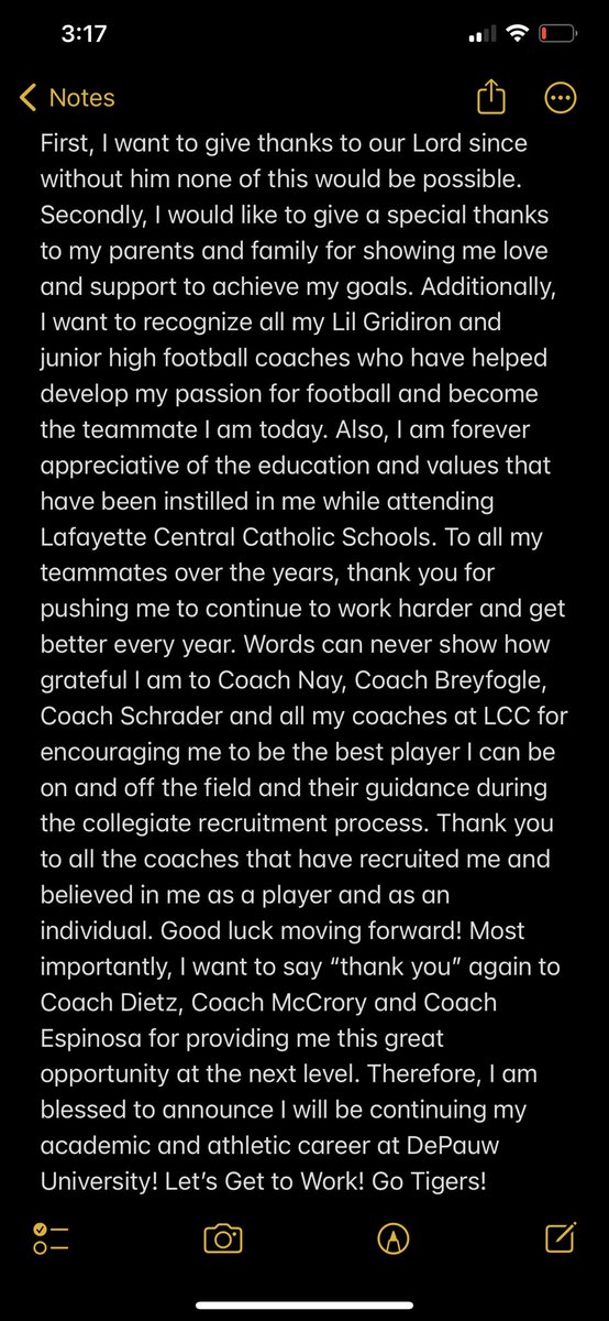 AidenSchaefer63's tweet photo. Committed! Extremely blessed and thankful to continue my academic and football career @DePauwU and @DePauwTigersFB  Thanks @qbdietz @MasonEspinosa1 @CoachAMcCrory @RoryMannering @LCCknightFb @LCC_Athletics @lafacatholic 
Proud to be a Tiger! 🐯 https://t.co/2RiV5j88Dj