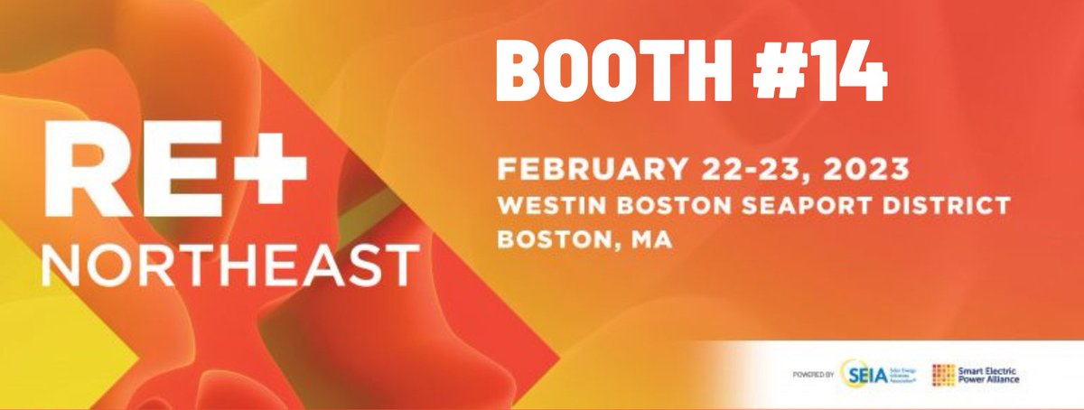 Who's going to #REplusNE next week? We can't wait to be in Boston to connect with northeast renewable energy professionals! Join us at booth 14! #Solar #CleanEnergy #renewableenergy #Solarevents