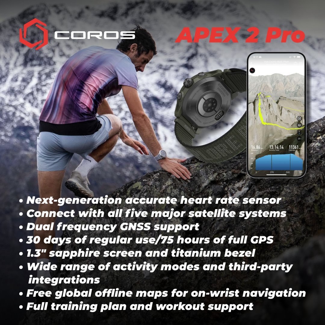 Wearable4U's tweet photo. COROS APEX 2 Pro GPS Outdoor Watch
To buy: https://t.co/kleQZsUVnt
#coros #corosapex2 #gps #gpswatch #gpstracking #gpstracker #gpstrackingsystem #sport #sportlife #smartwarch #navigation #Sportsandgadgets #outdoor #Smartoutdoors #GPSsmartwatch #like #follow #wearable4u https://t.co/l2N5rh2BF5
