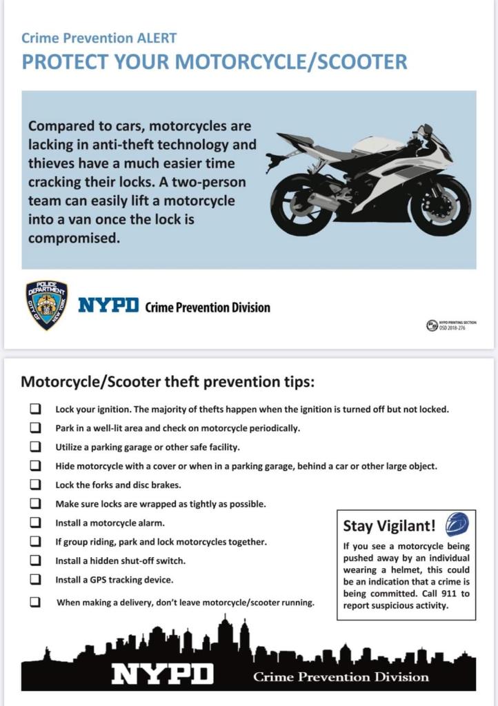 JeanPierre on Twitter "RT NYPD83Pct PROTECT YOUR MOTORCYCLE/SCOOTER