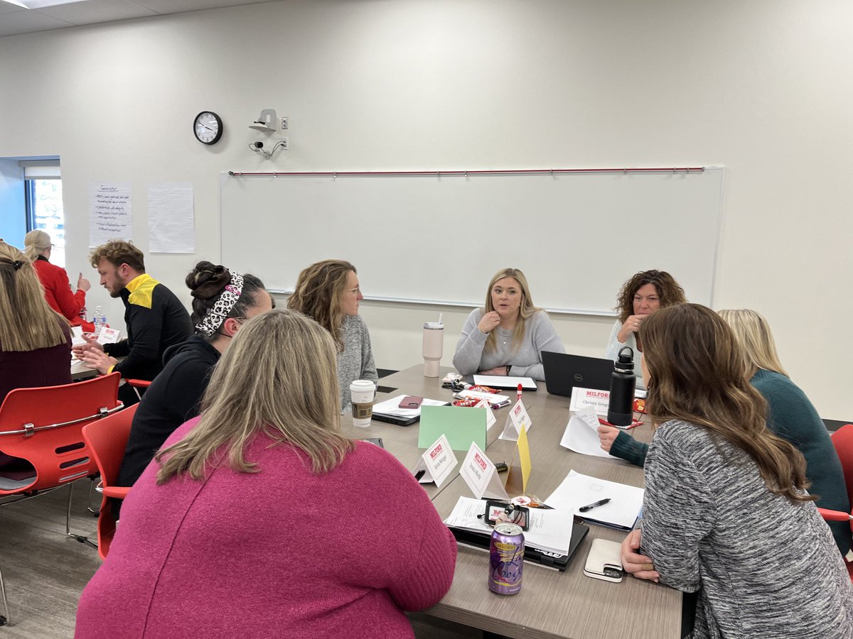spichera's tweet photo. Love these Milford Teacher Leaders who are digging into solution finding! Great team committed to serving students! https://t.co/5fOsyA2FYY