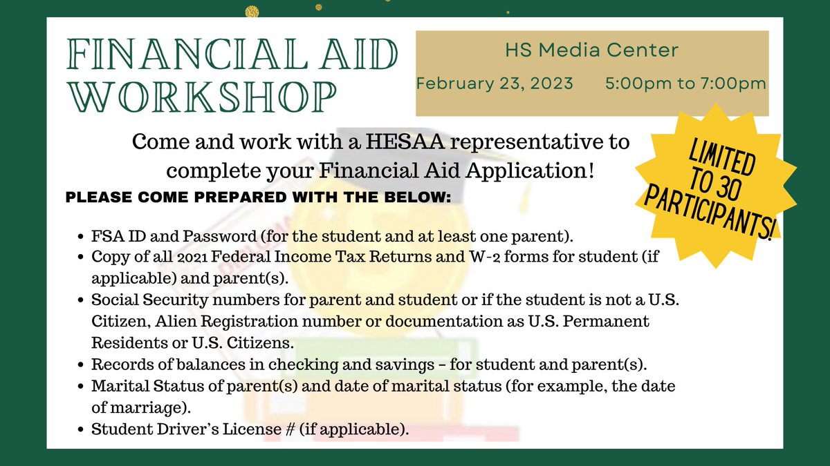 lb_guidance's tweet photo. Senior parents and families— still need to complete the financial aid application?! Sign up and complete with a state of NJ representative. 

When? 2/23/23
Time? 5pm to 7pm
Where? LBHS media center

https://t.co/y4Y8vLvKDA

@LBSuptRodriguez @LBPSRILEY @lbpsEsposito https://t.co/iXbbD7mQfW