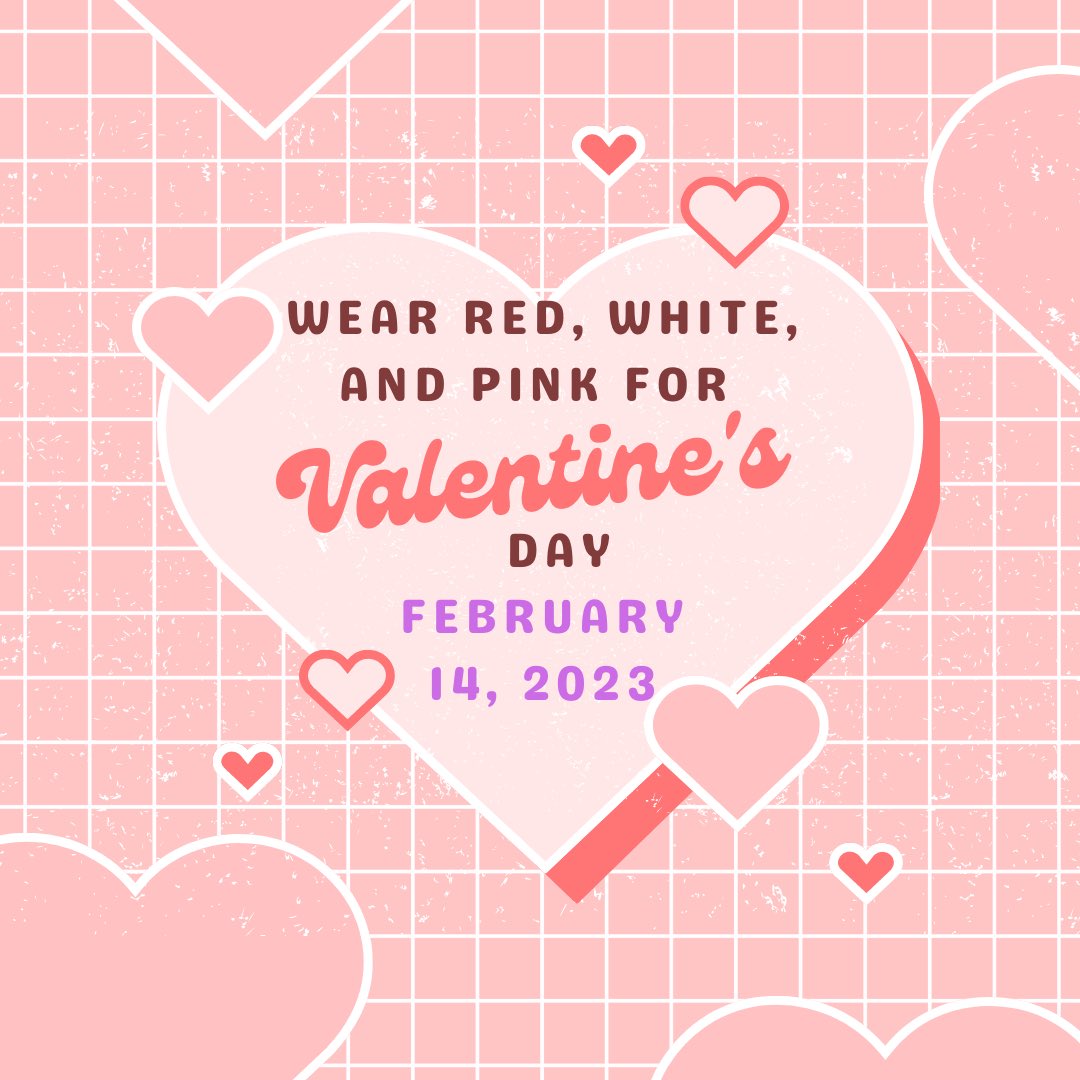 Don’t forget to wear red, white, and pink tomorrow! ❤️🤍💜