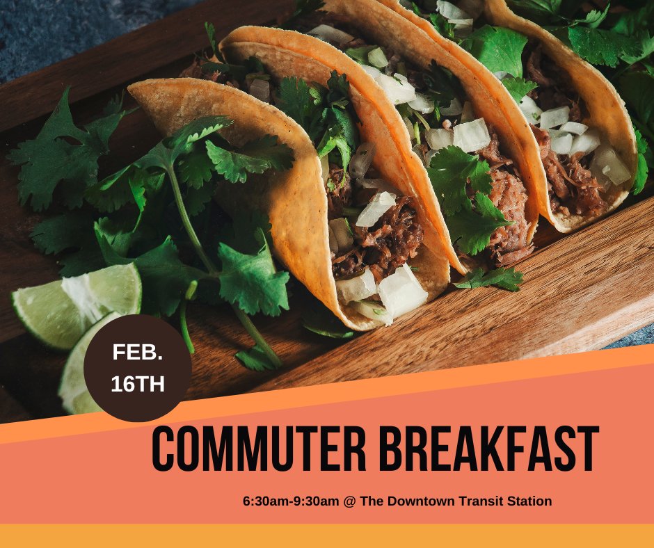 Movability's tweet photo. Free breakfast tacos for commuters passing through the downtown station this Thursday! Folks from @CapMetroATX, @DowntownATXInfo, @Movability, and @GetThereATX will be there to answer questions and offer tools that could help improve your commute. https://t.co/eg06IPbtul