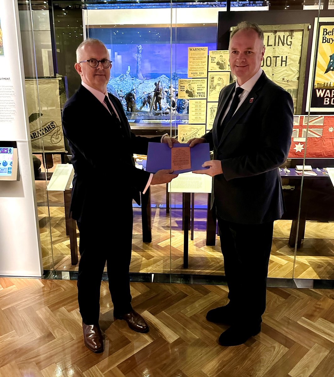 AusElectoralCom's tweet photo. Last week we handed over 1916 &amp; 1917 conscription ballots to @AWMemorial who will protect this democratic history as part of the WW1 collection. https://t.co/CoR3Trcha7