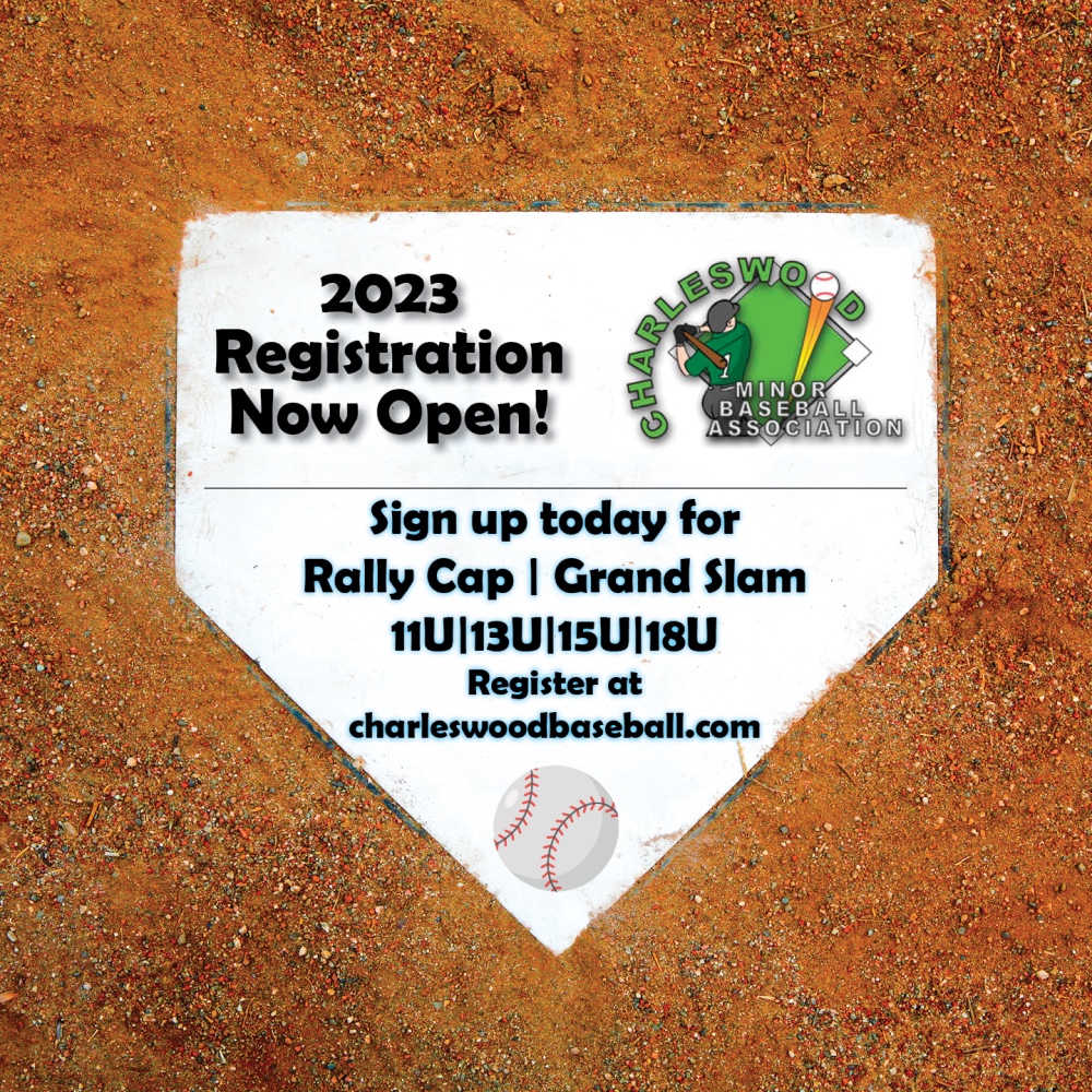 ⚾️It’s the most wonderful time of the year! ⚾️

Baseball season is around the corner and registration is now open for the 2023 season! Sign up at charleswoodbaseball.com!

Watch for AA tryout announcements coming soon!
