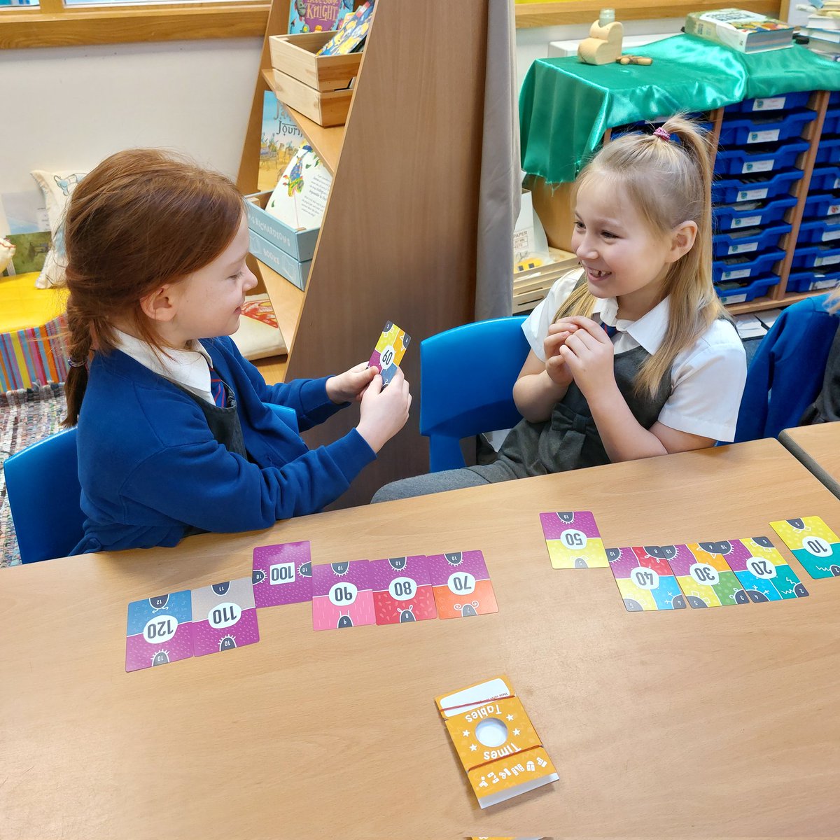 holycrossAS's tweet photo. Year 1/2 love their @FunkeyMaths cards! They love learning their times tables is fun way πβοΈ #HCASmaths #FunKeyMaths https://t.co/3AbEzCxKfv
