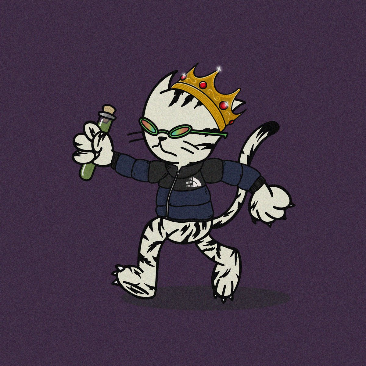 NFTcubano's tweet photo. Had to hit up El Gatos Retreat Again... Something about us NewYorkers and North Face Bubble coats but the King is here!!! @FelineFiendz #fiendz  1 Blue &amp; 1 Purple in the vault.. Might have to make that orange one and have a complete set!! https://t.co/FTtud2Jzdw