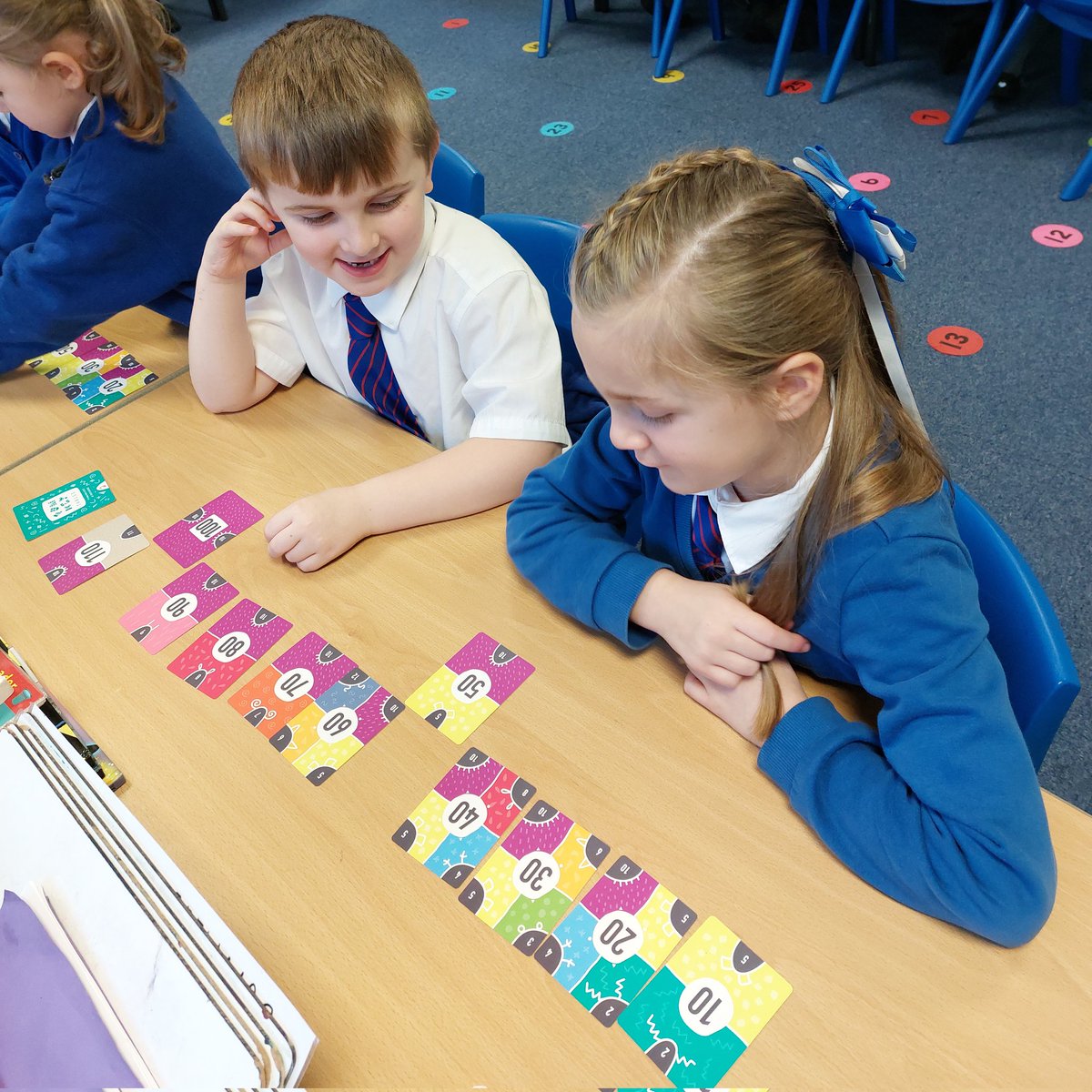holycrossAS's tweet photo. Year 1/2 love their @FunkeyMaths cards! They love learning their times tables is fun way πβοΈ #HCASmaths #FunKeyMaths https://t.co/3AbEzCxKfv