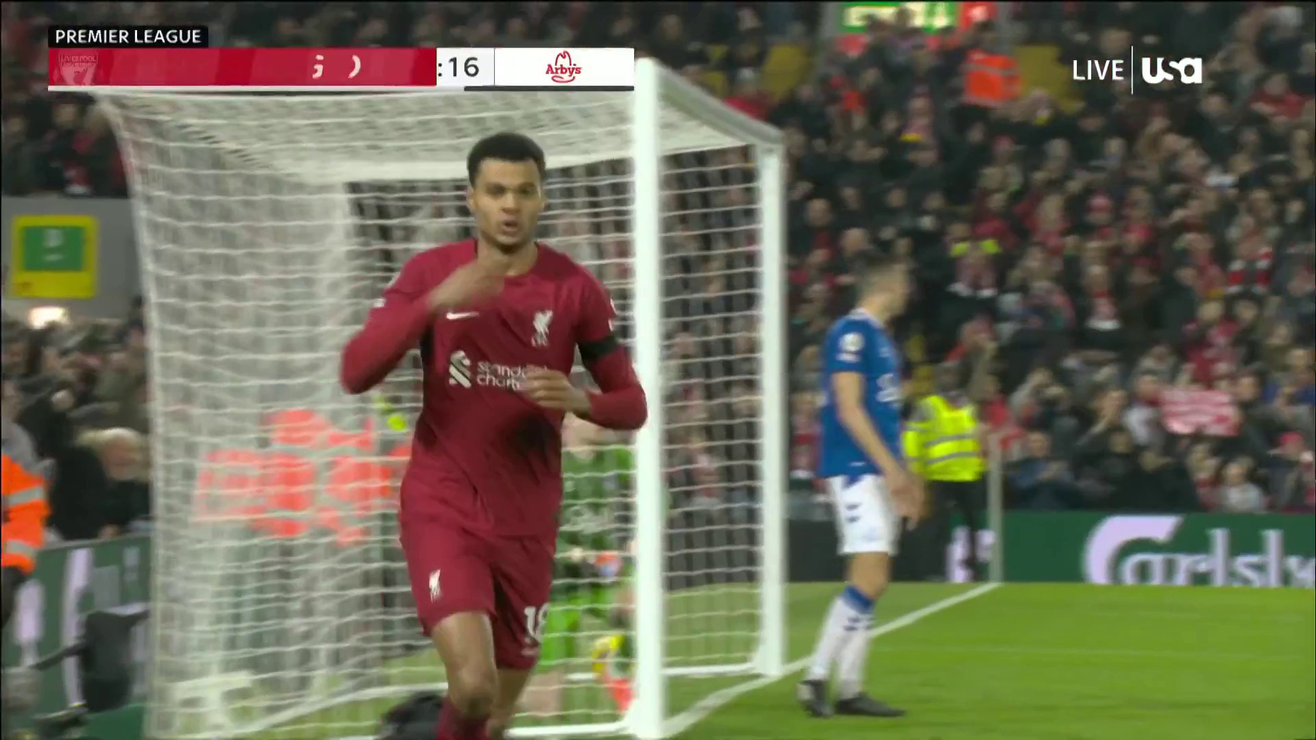 Cody Gakpo's first Liverpool goal. 🔥

It had to be in the Merseyside Derby. 🍿

📽️ @NBCSportsSoccer