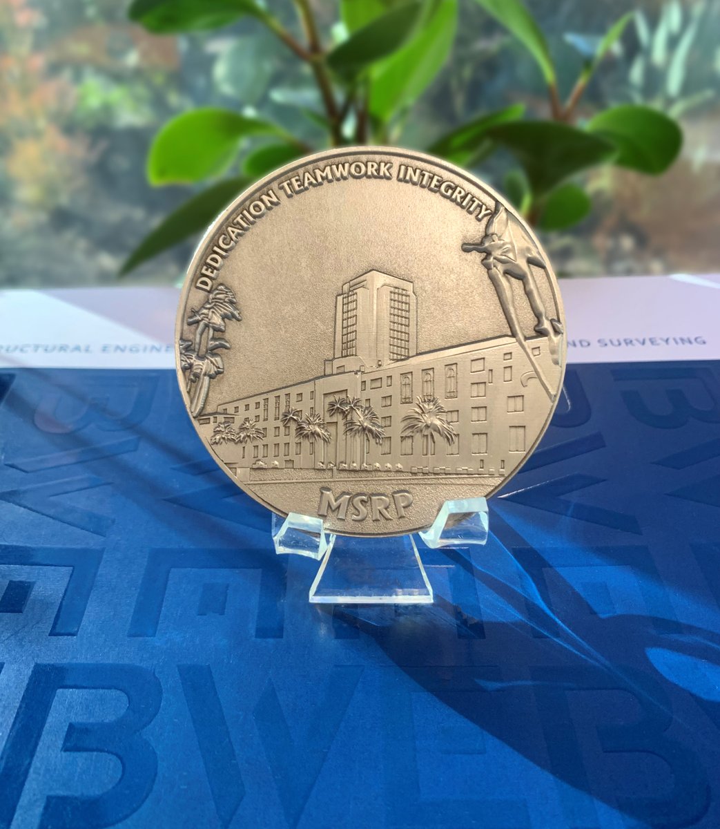 "The Noblest Motive is the Public Good". 
Congratulations to our Structural team, who's above and beyond efforts on the major systems renovation of the historic County Administration Center building merited this medal from the County of San Diego! 
#BWE #structuralengineering